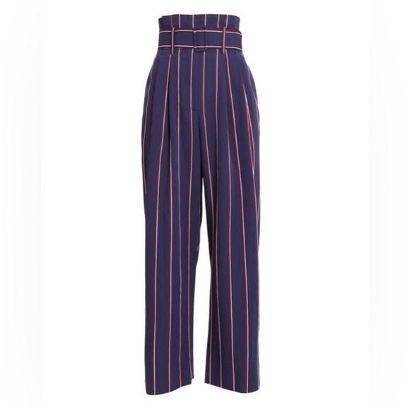 Derek Lam 10 Crosby Navy Striped Satin Culottes - Picture 5 of 12